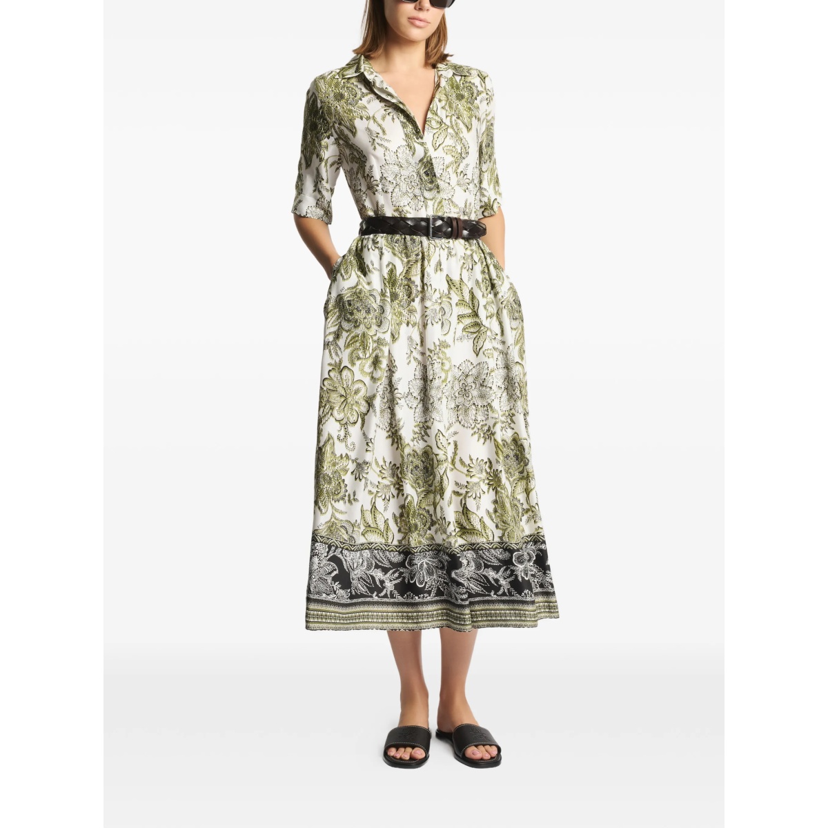 floral shirt midi dress - Img 2