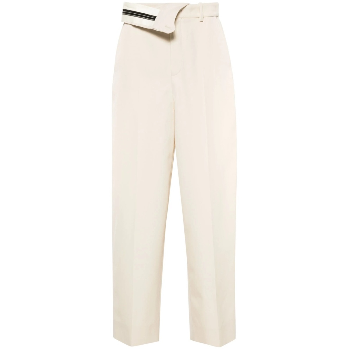 foldover waist gabardine trousers