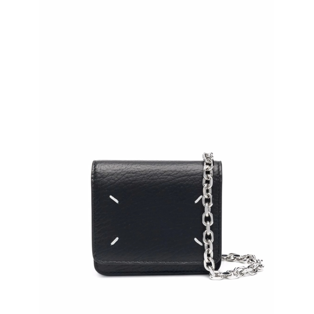 four-stitch leather chain wallet