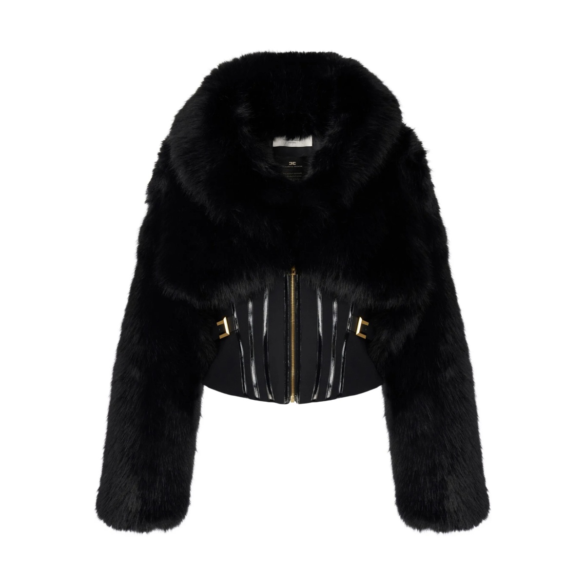 fur-effect corset jacket