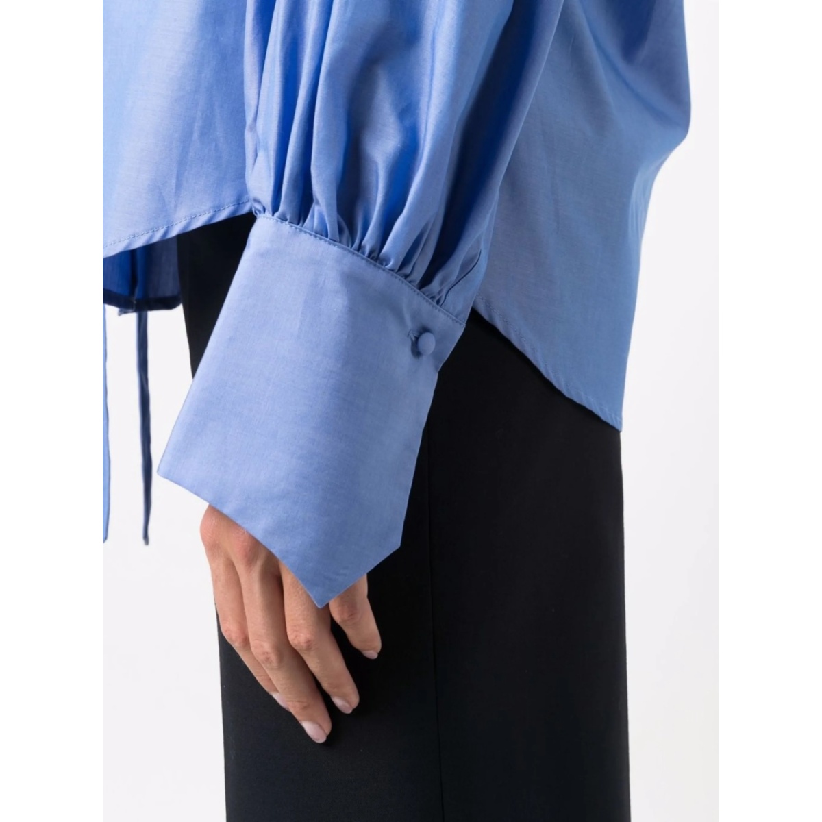 gathered-cuff cotton shirt - Img 5