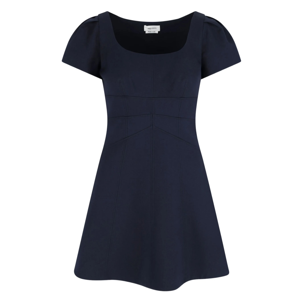 gathered-sleeves mini day dress