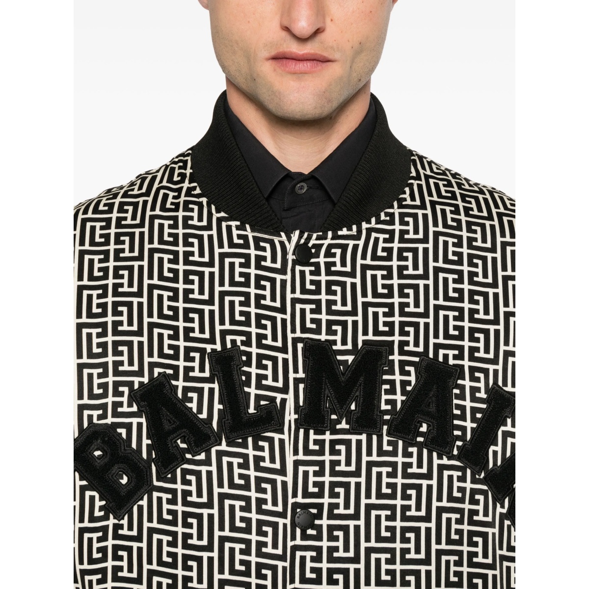 geometric-pattern bomber jacket - Img 5