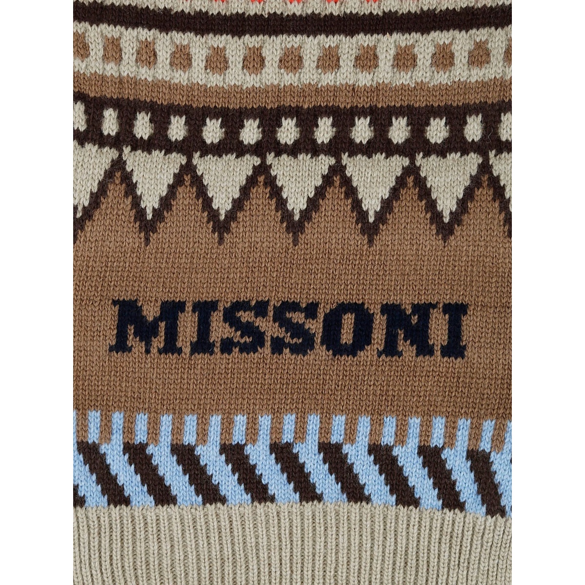geometric-pattern wool scarf - Img 2