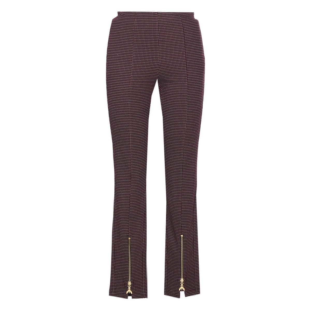 geometric-pattern zip-detail trousers