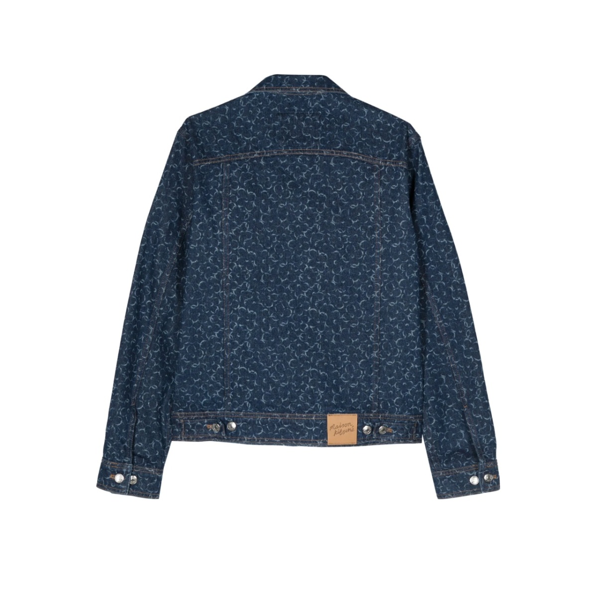 geometric-patterned denim jacket - Img 2