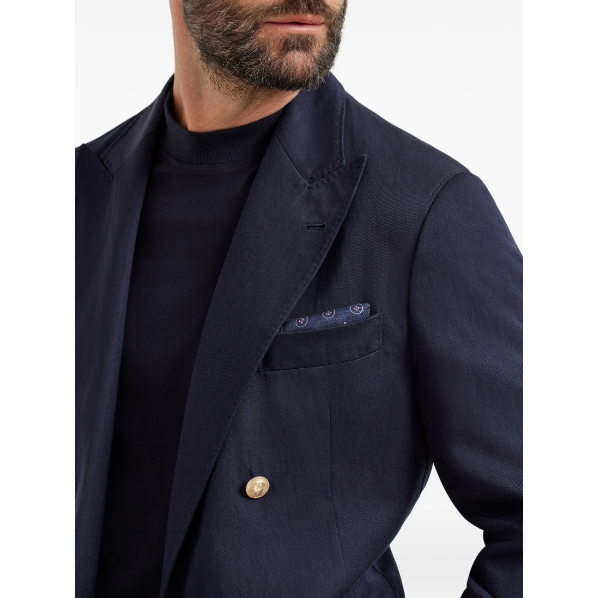 geometric-patterned silk pocket square - Img 3