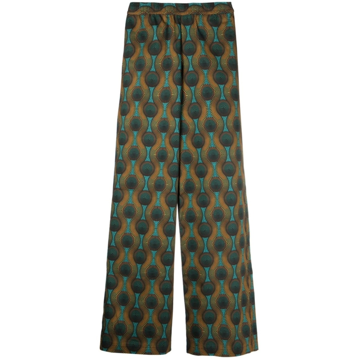 geometric-print silk trousers