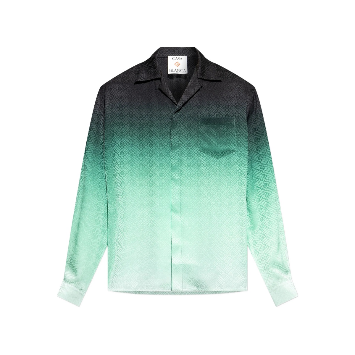 gradient pattern silk shirt