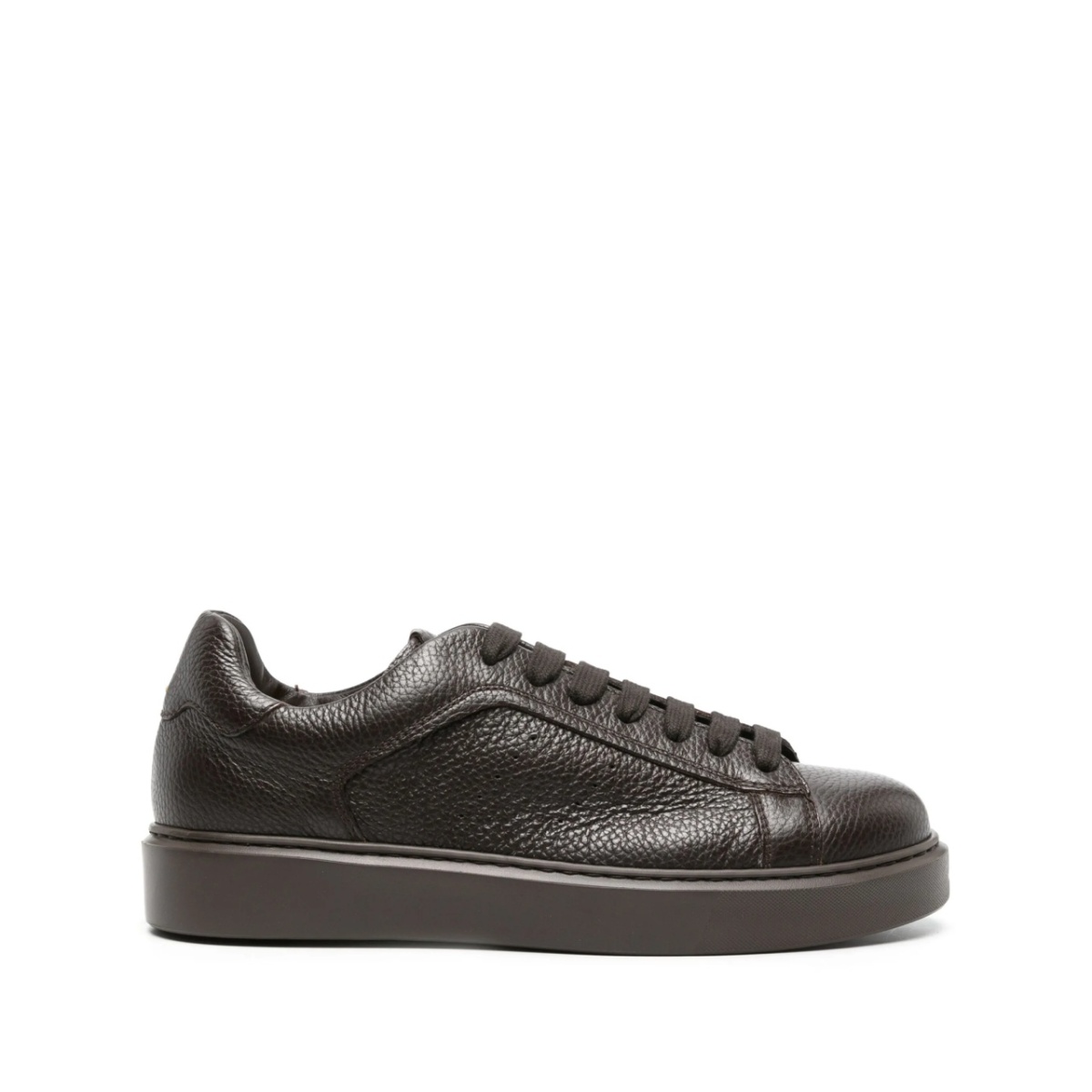 grained-leather low-top sneakers