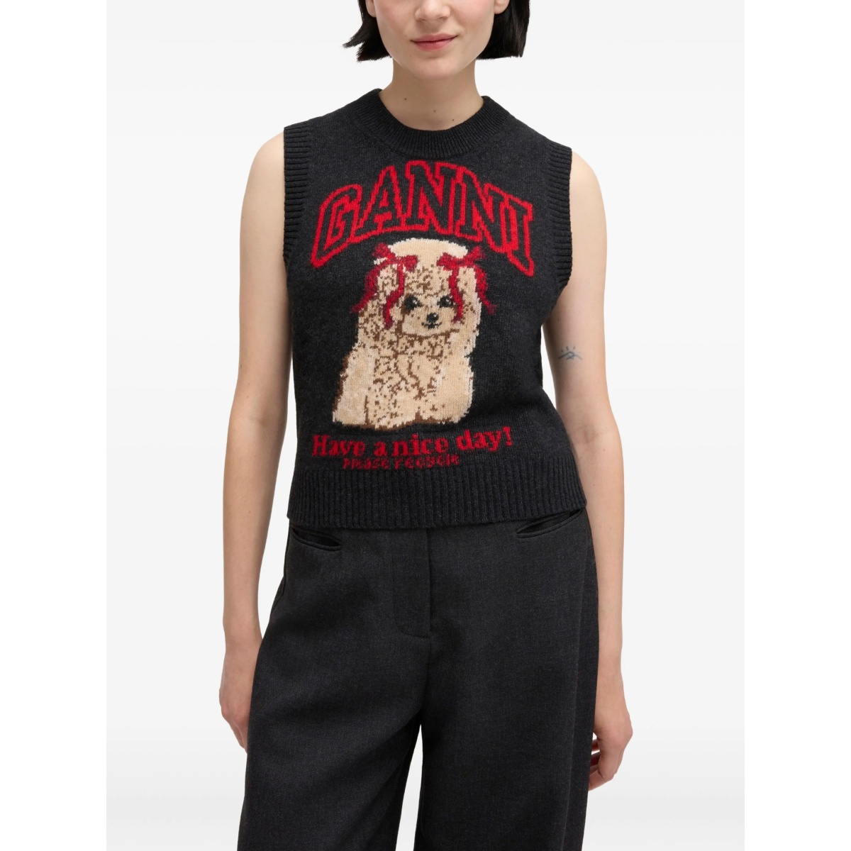 graphic knitted vest - Img 3