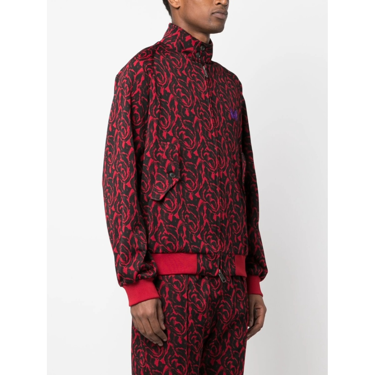 graphic-pattern funnel neck jacket - Img 3
