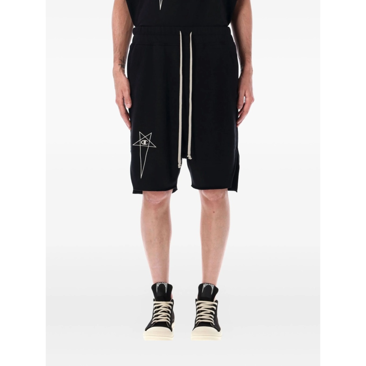 graphic-print drawstring shorts