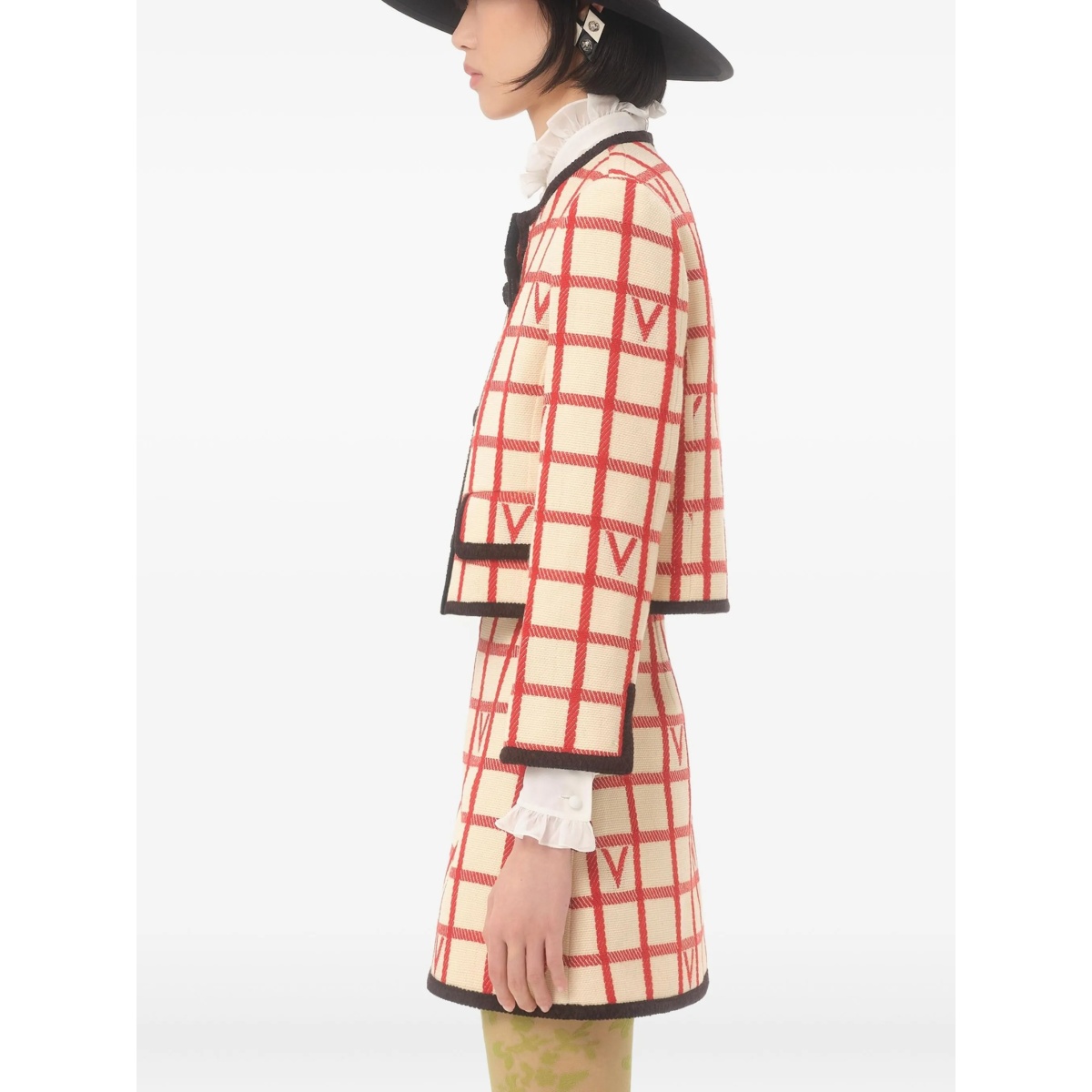 grid pattern embellished jacket - Img 4
