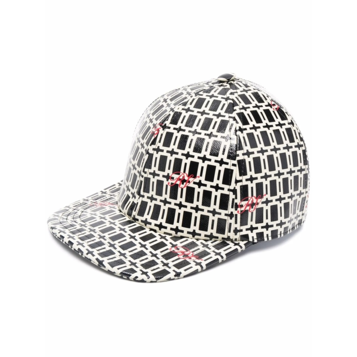 high-shine graphic-print cap