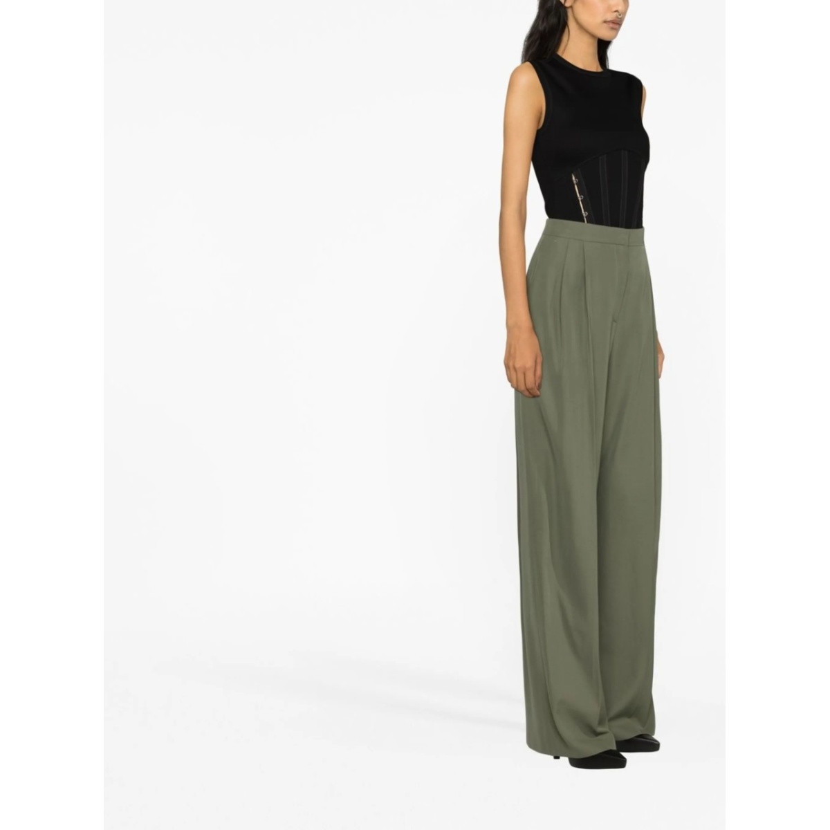 high-waisted tailored trousers - Img 4