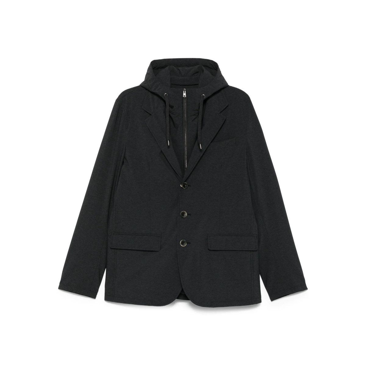 hooded blazer