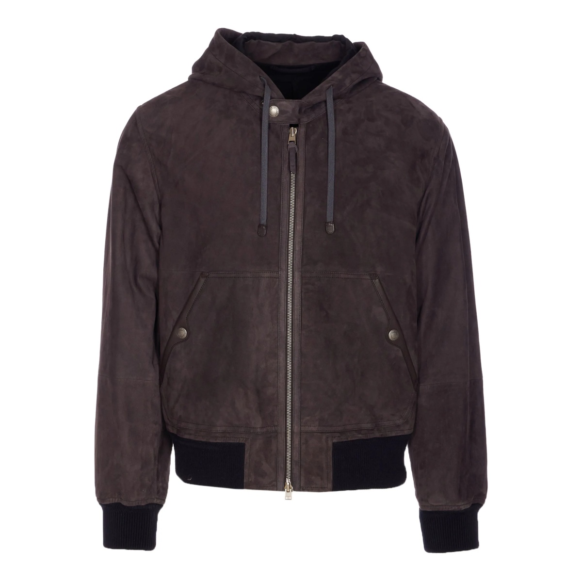 hooded zip-front jacket