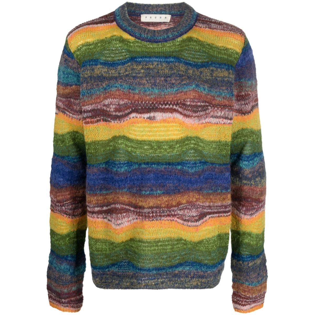 intarsia-knit ribbed-trim jumper