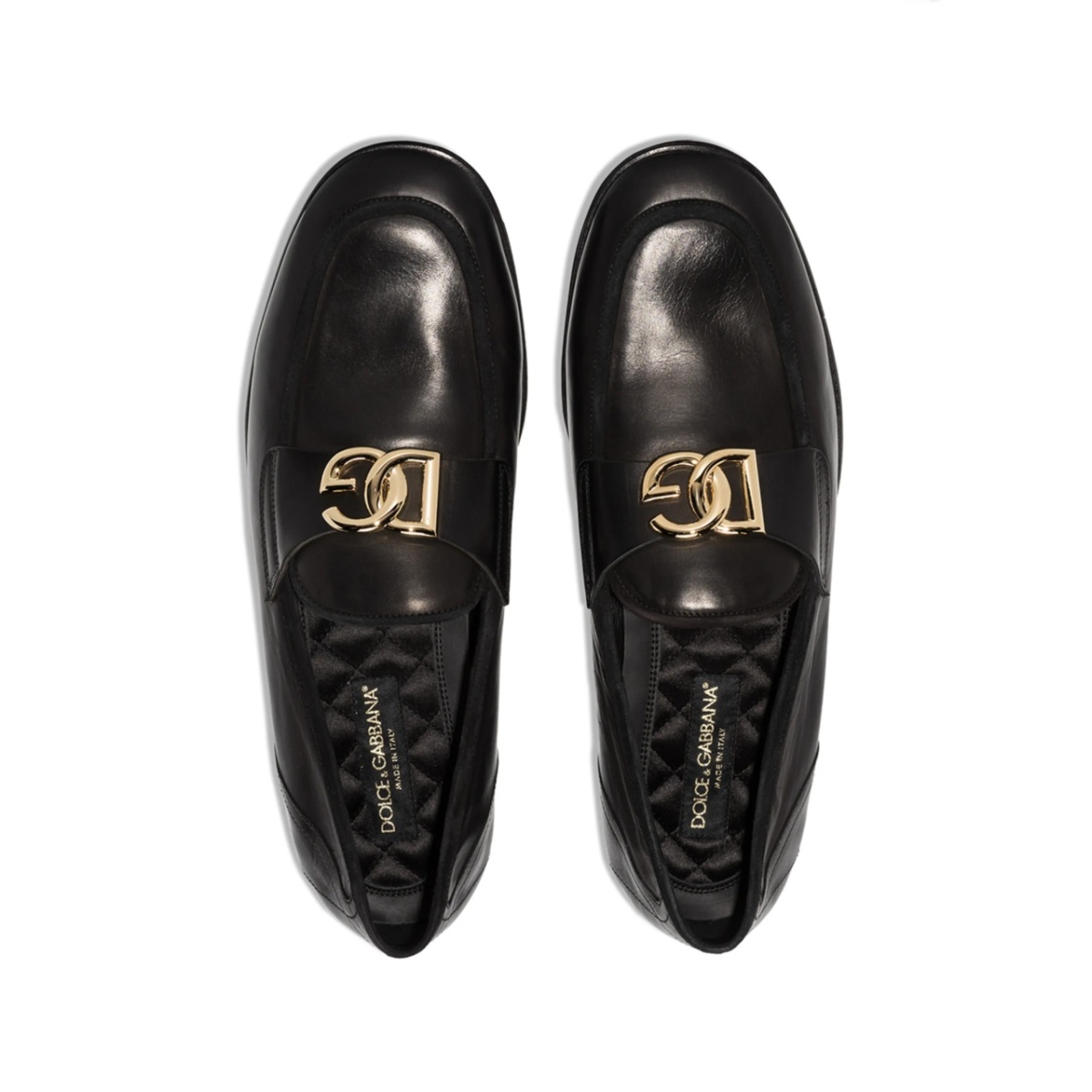 Interlocking DG-plaque leather loafers - Img 4