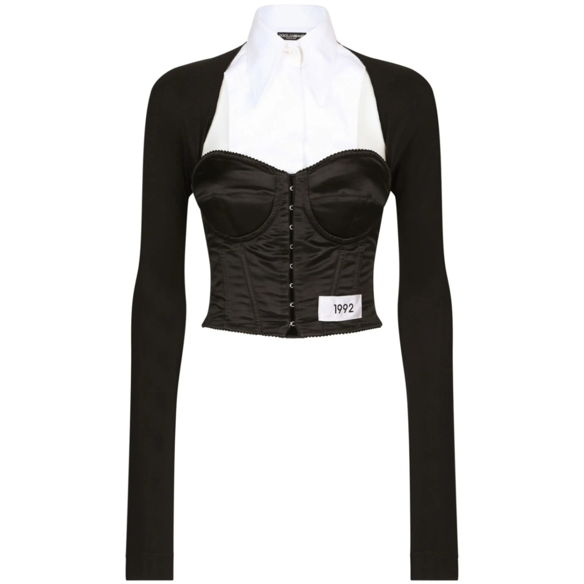 KIM DOLCE&GABBANA layered-shirt corset top