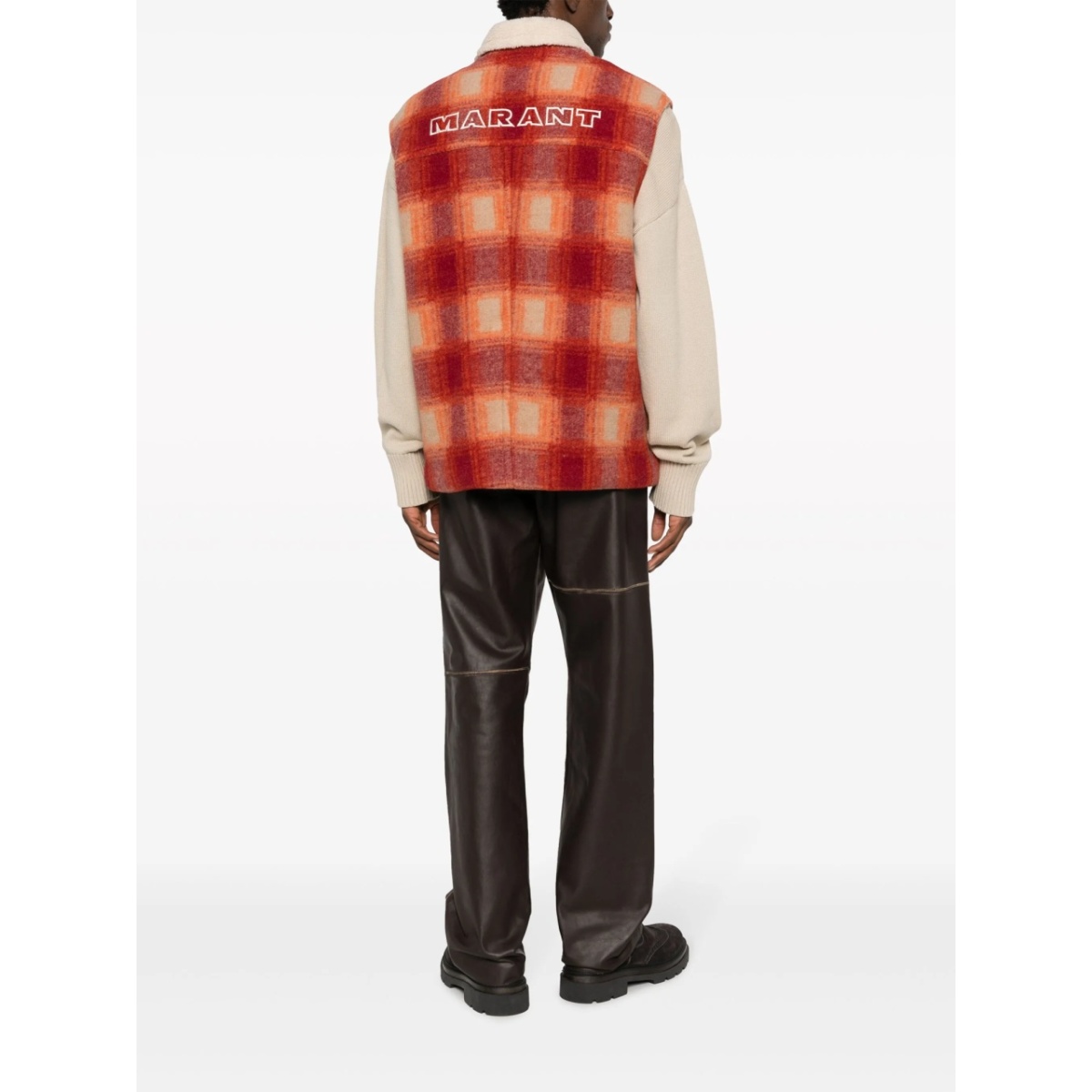 Kiraneo logo-embroidered plaid-check gilet - Img 2