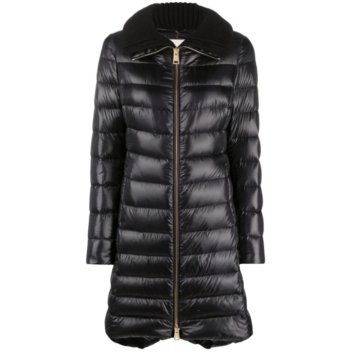 knitted-collar padded coat
