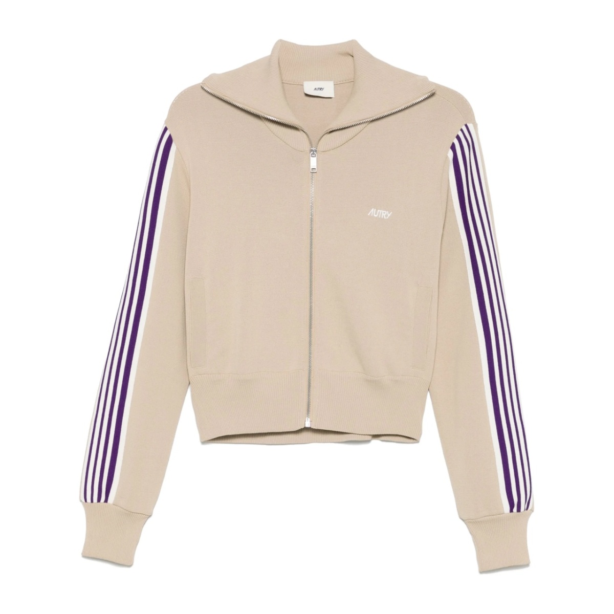 knitted zip-up sweatshirt