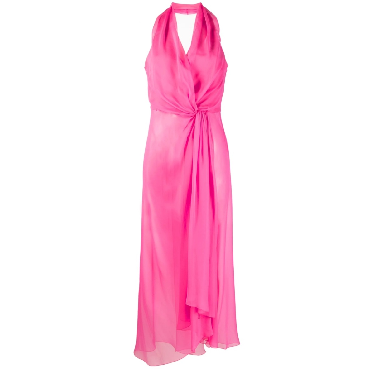 knotted halterneck silk top