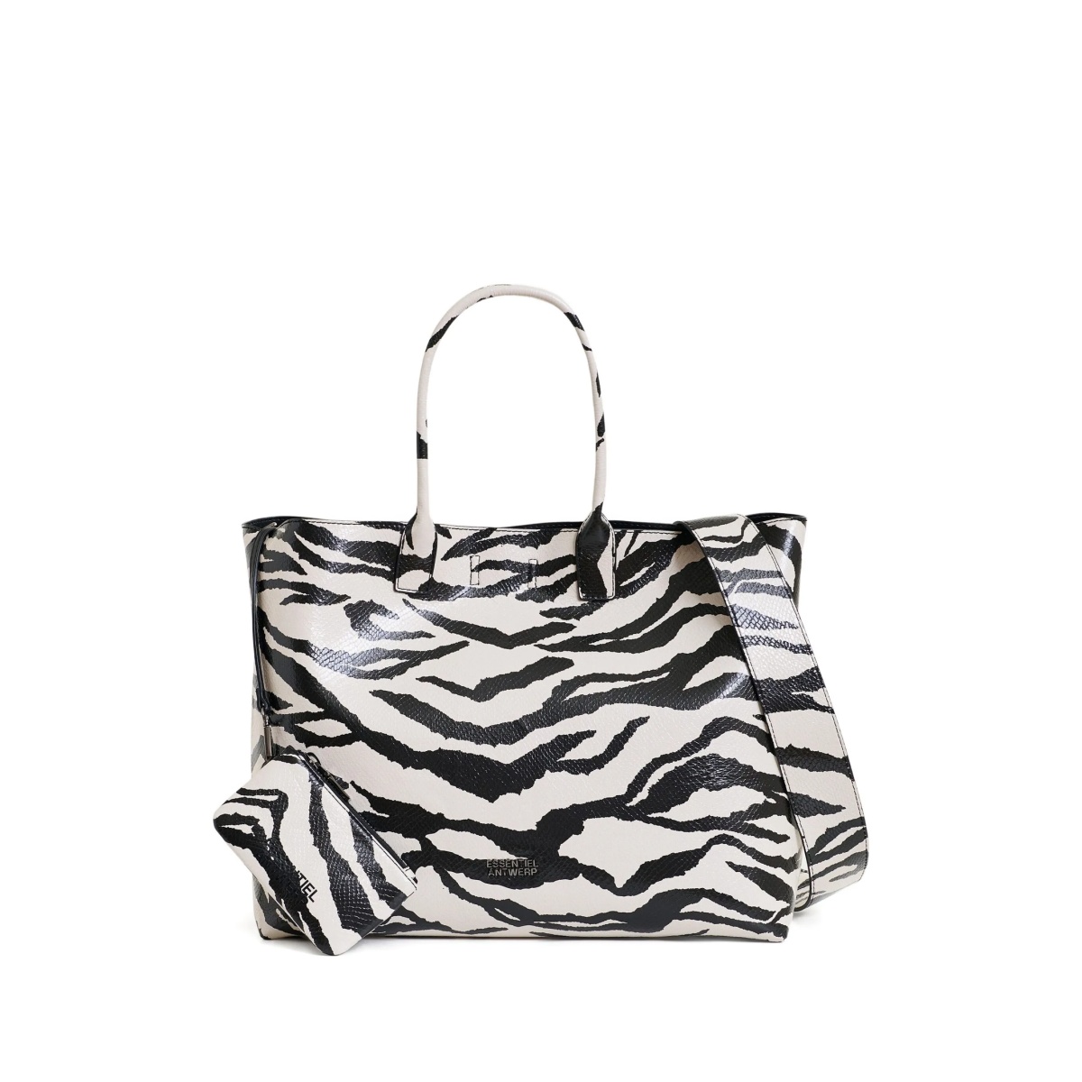 large zebra-print tote bag