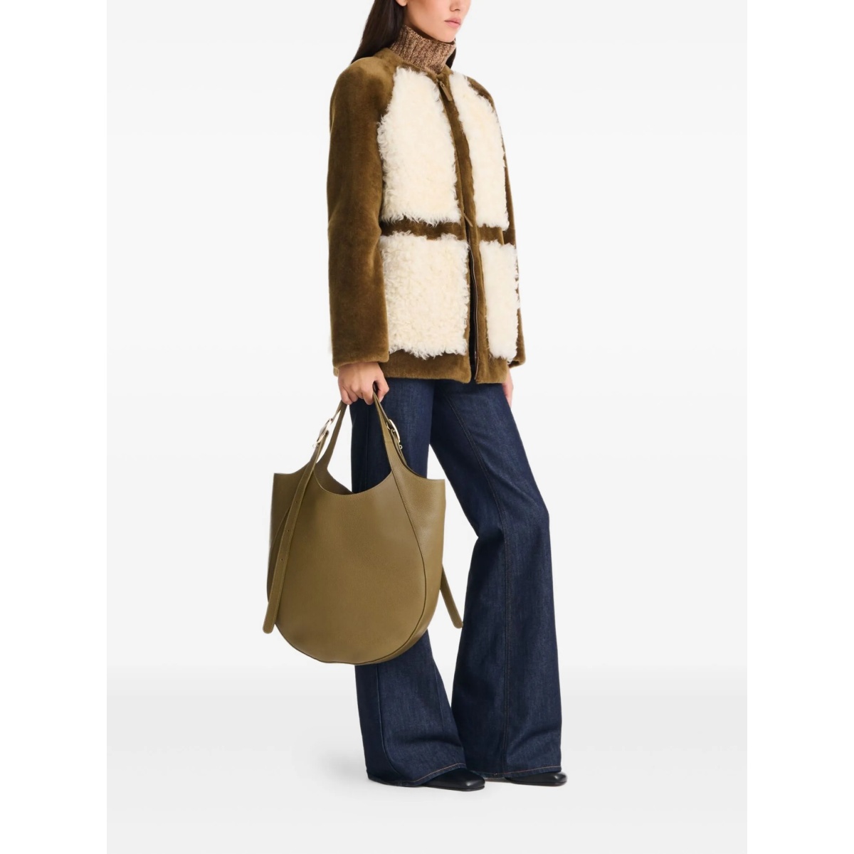Le Foulonné XL leather tote bag