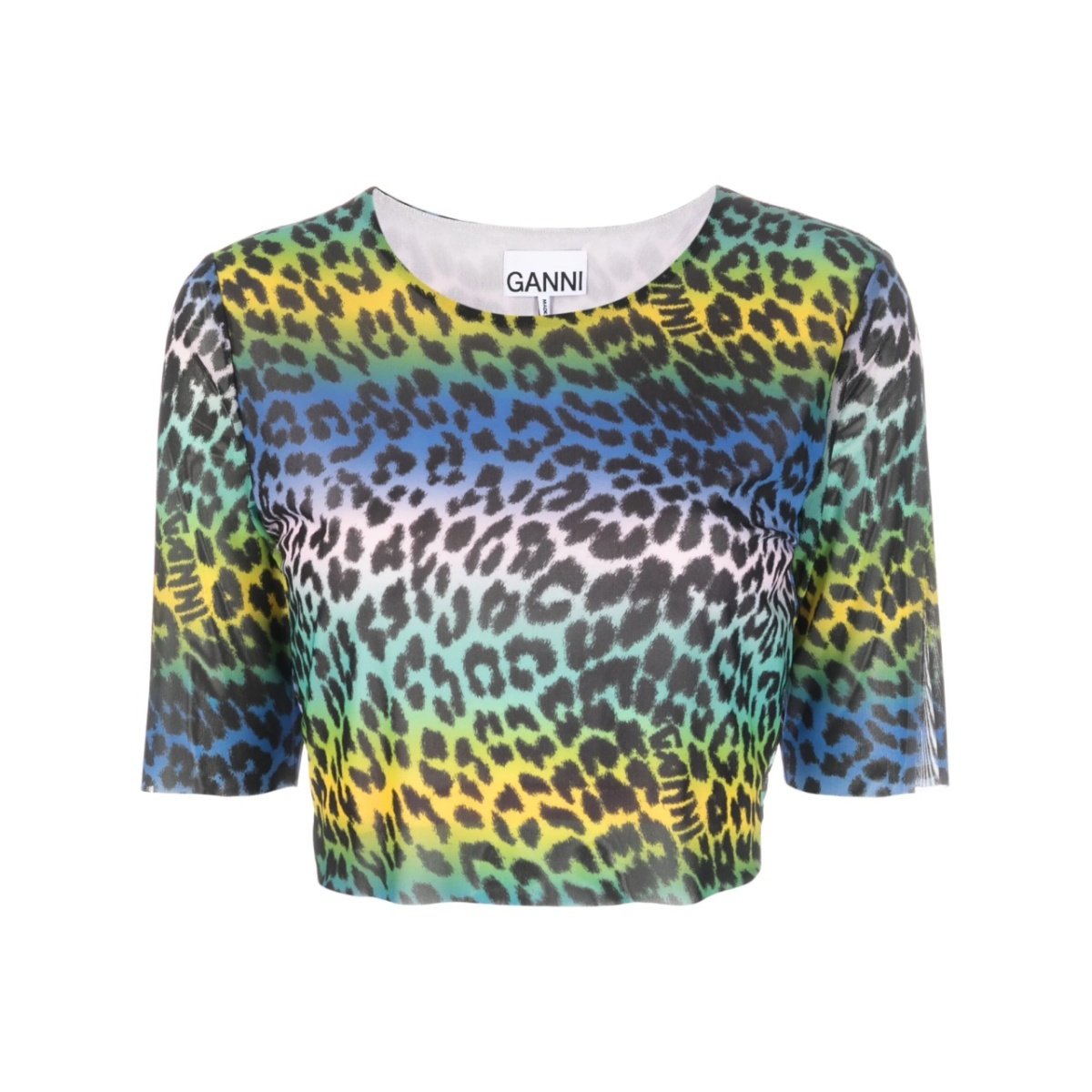 leopard-print crop T-shirt