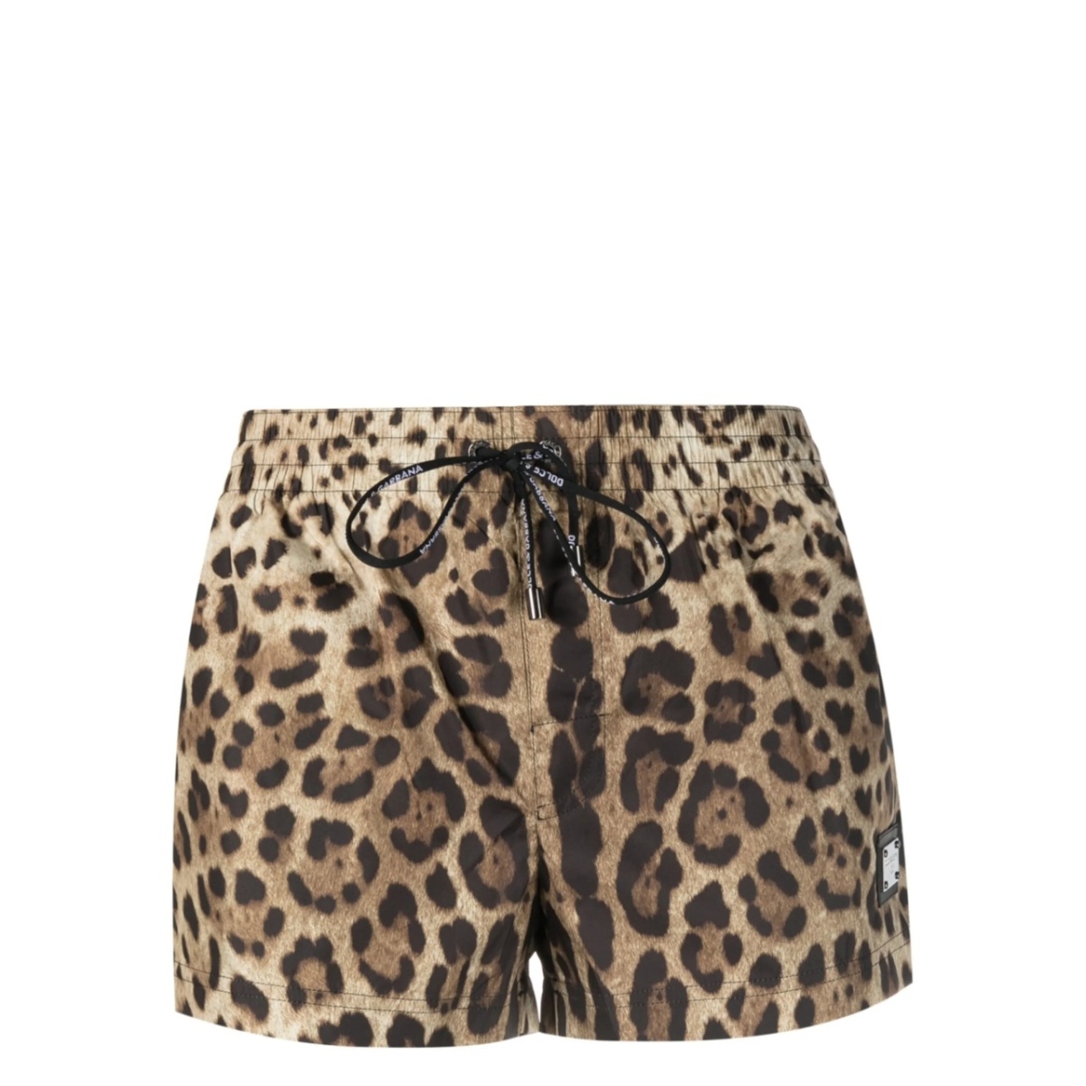 leopard-print mini shorts