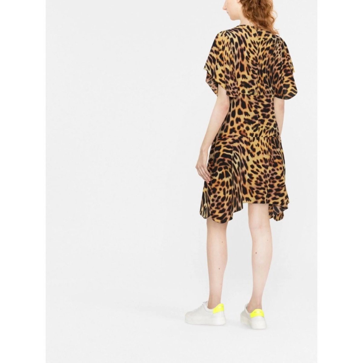 leopard-print silk flounce dress - Img 4