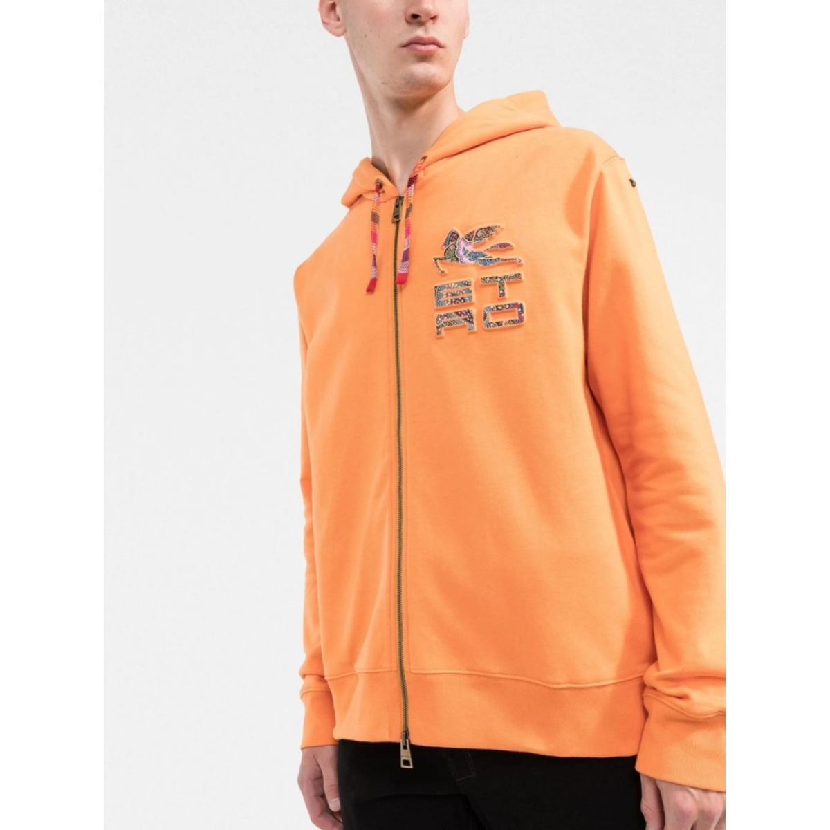 logo-debossed zip-up hoodie - Img 3