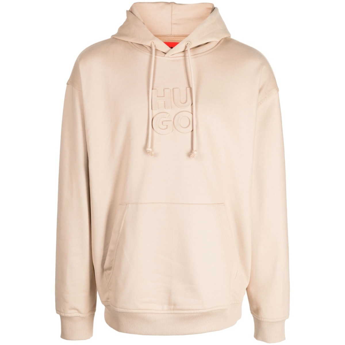 logo-embossed drawstring cotton hoodie