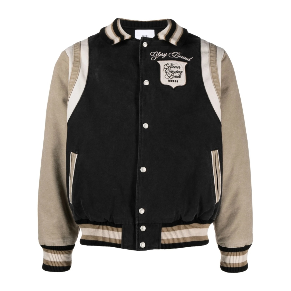 logo-embroidered canvas bomber jacket