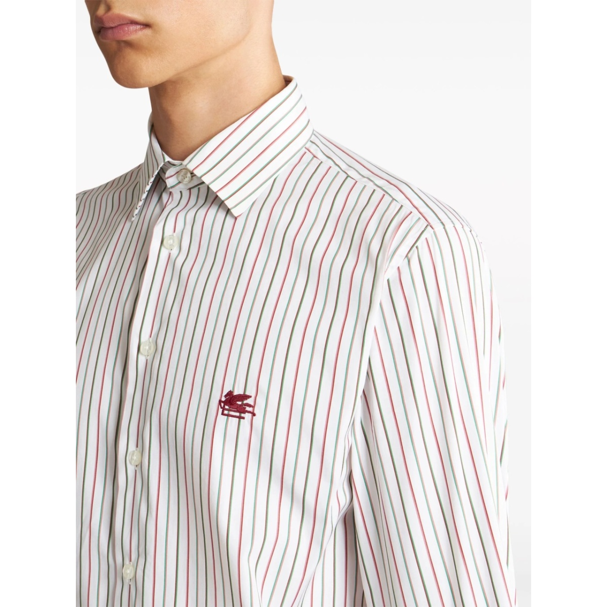 logo-embroidered cotton shirt - Img 4