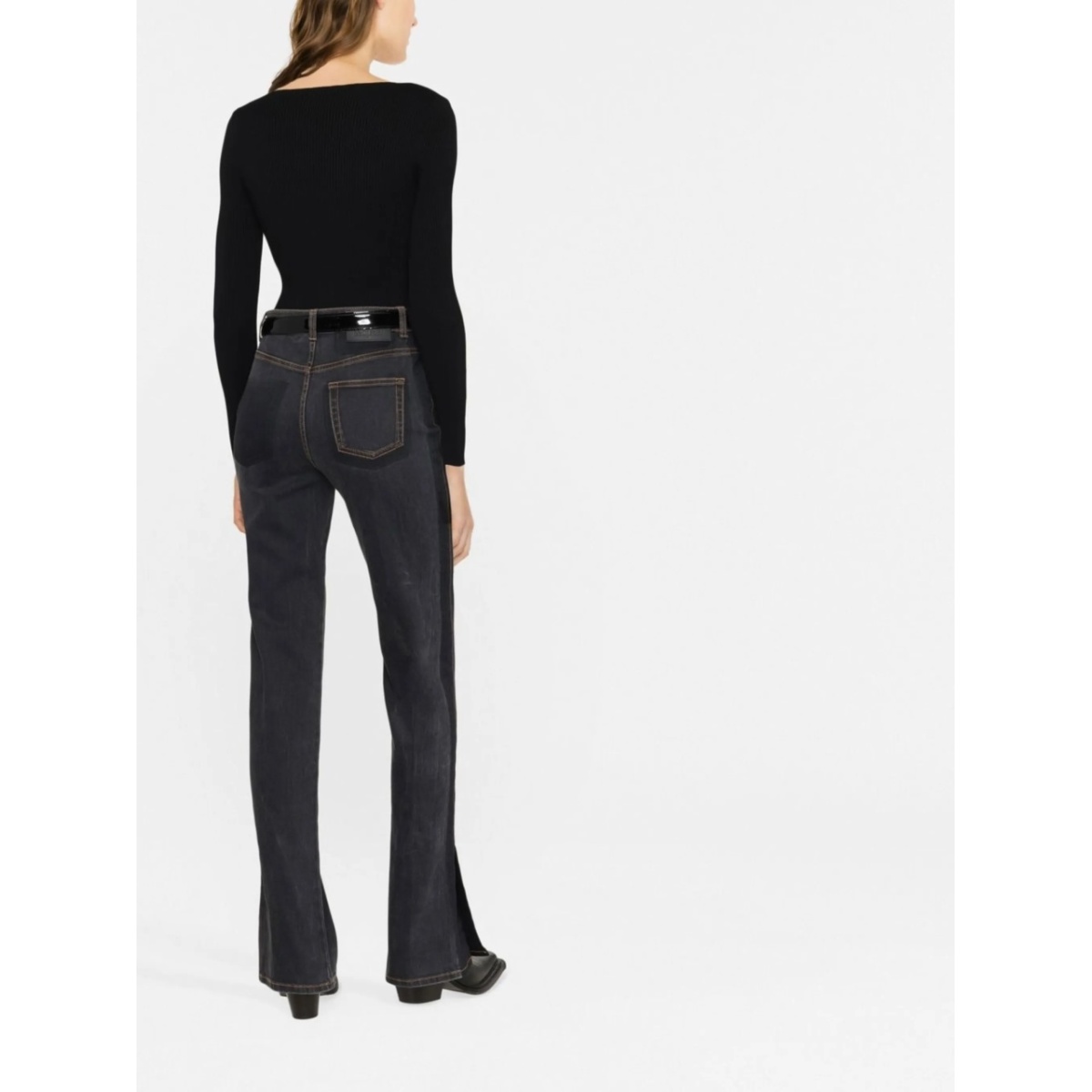 logo-patch bootcut jeans - Img 3