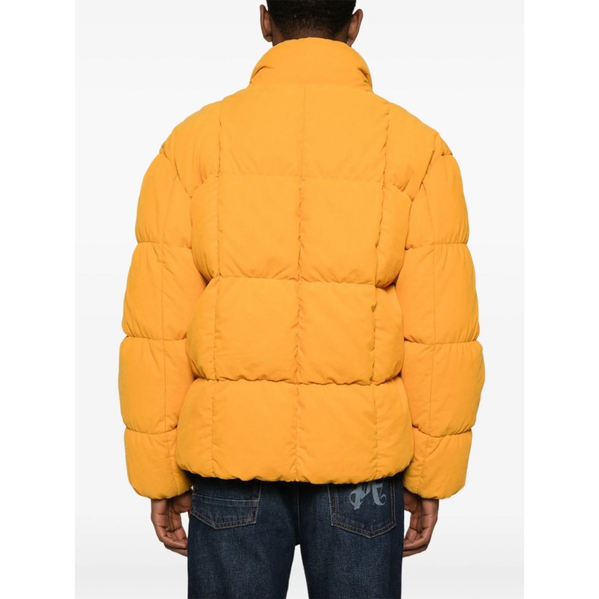 logo-patch corduroy down jacket - Img 4