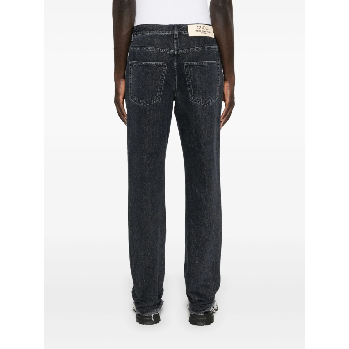 logo-patch cotton jeans - Img 4
