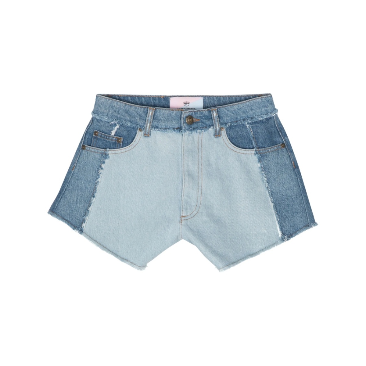 logo-patch denim shorts