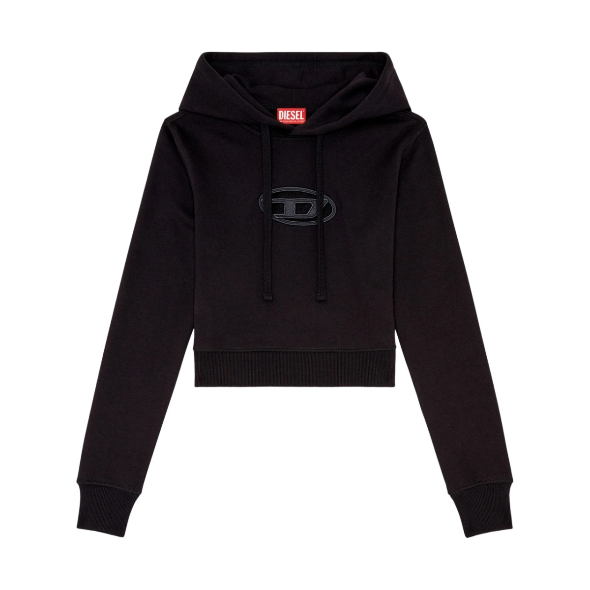 logo-patch drawstring hoodie