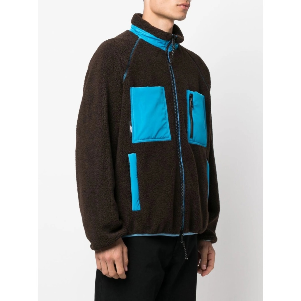 logo-patch fleece jacket - Img 3