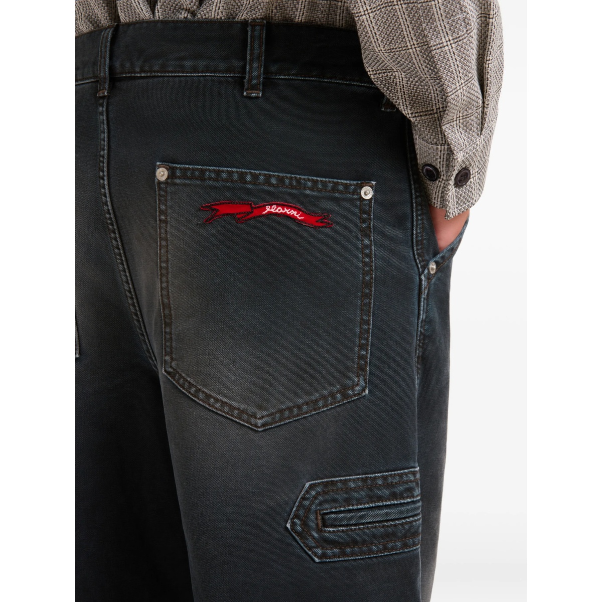 logo-patch pocket jeans - Img 5
