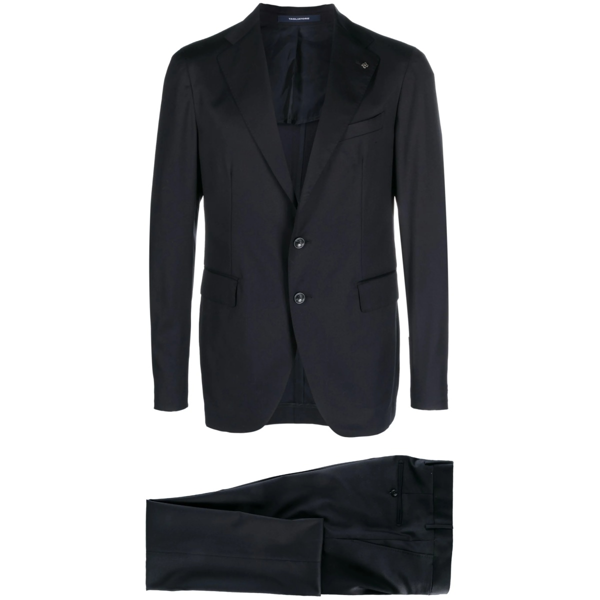 logo-patch single-breasted suit