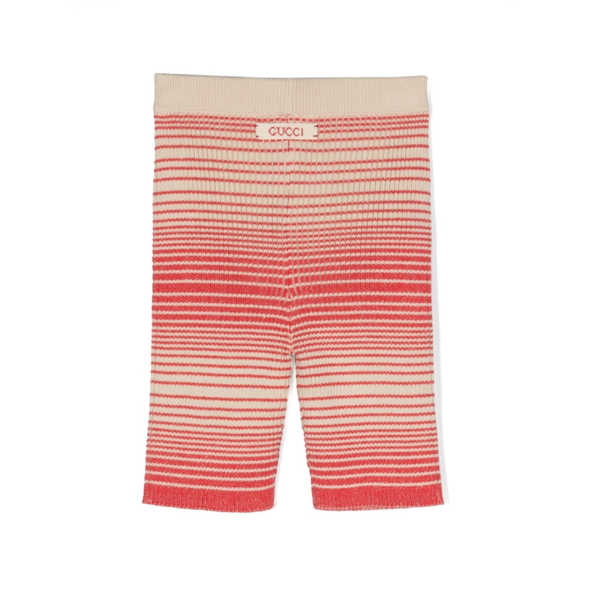 logo-patch striped ribbed shorts - Img 2