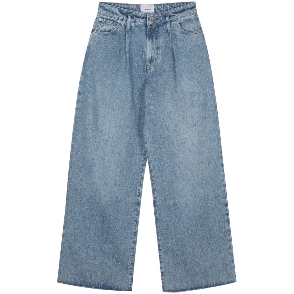 logo-patch wide-leg jeans