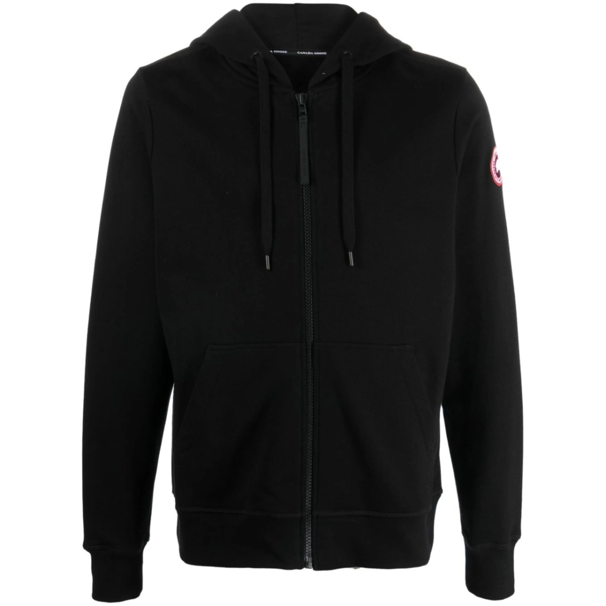 logo-patch zip-up hoodie