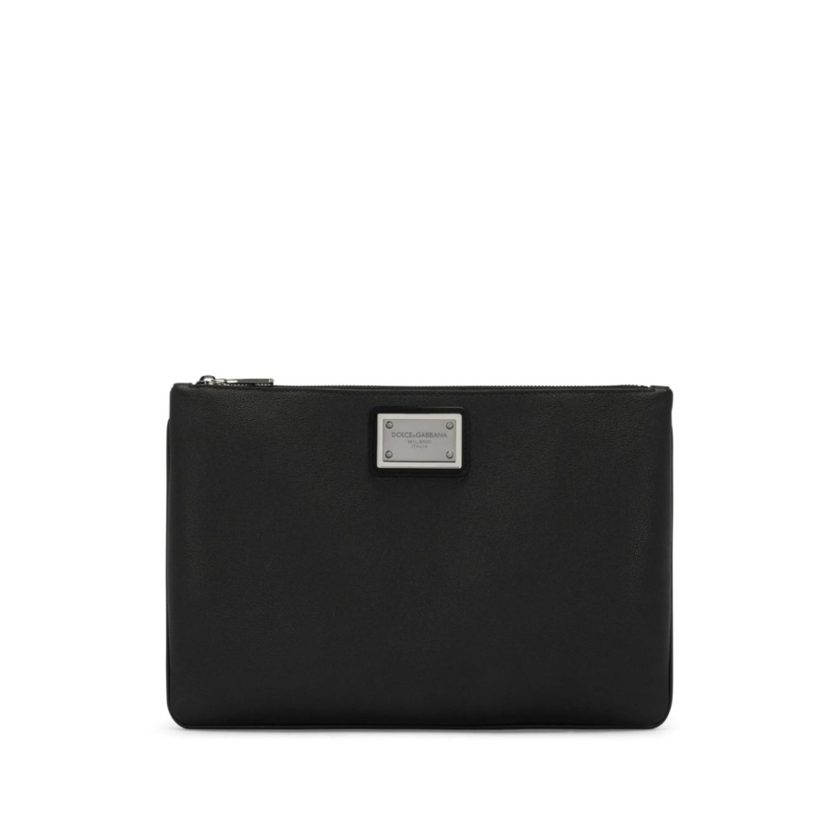 logo-plaque clutch bag
